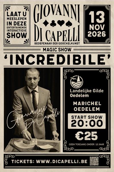 Giovanni Di Capelli - Affiche Magic Show 2026 13 Nov Landelijke gilde Oedelem-01