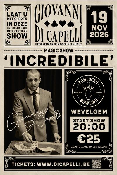 Giovanni Di Capelli - Affiche Magic Show 2026 19 Nov Bowling Kentucky-01