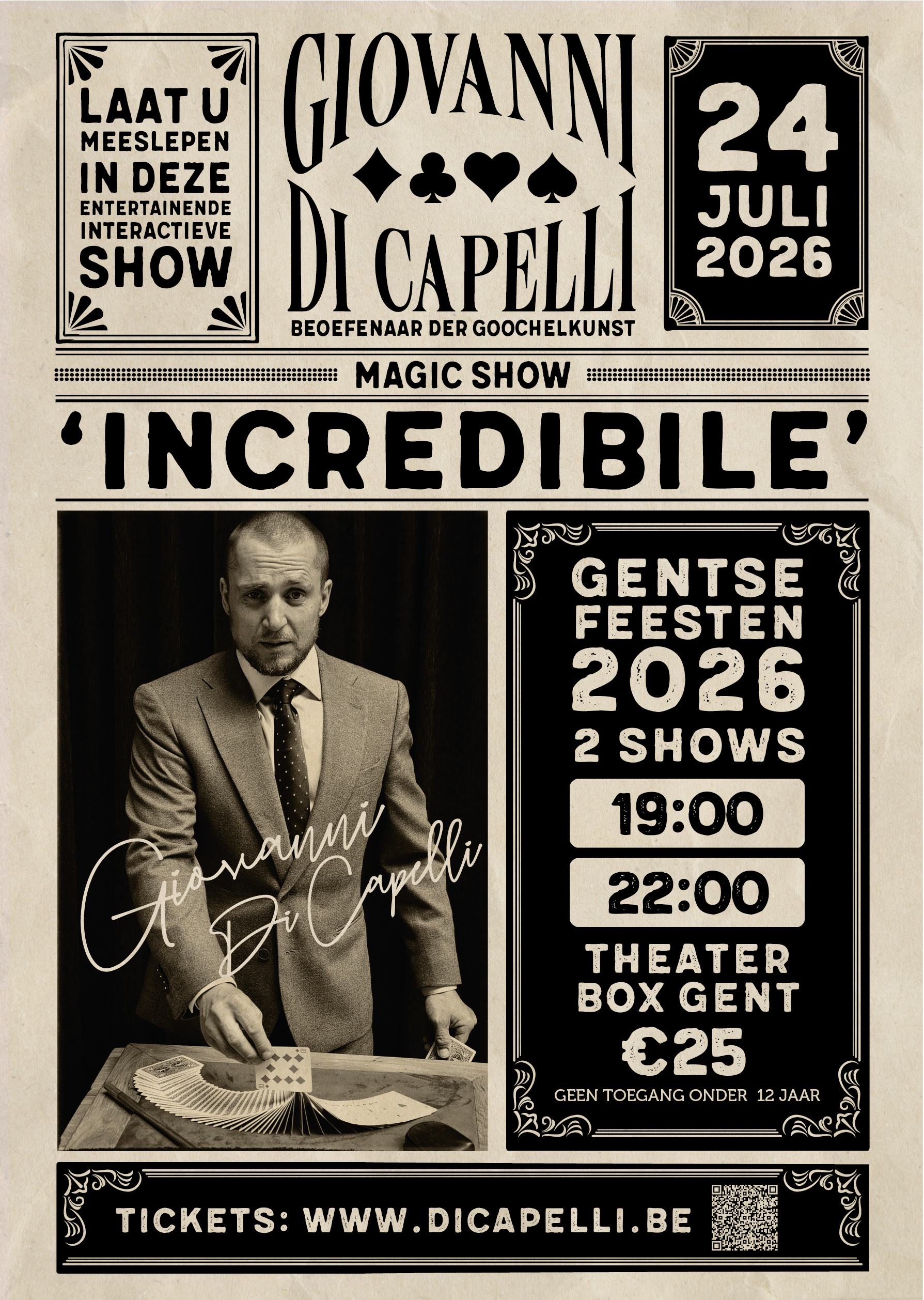 Giovanni Di Capelli - Affiche Magic Show 2026 24 juli Theaterbox Gent-01