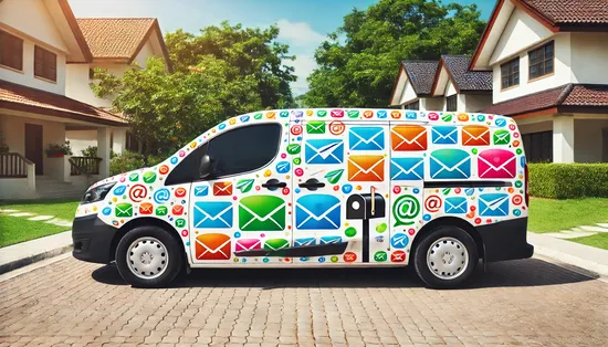 E-mail op bestelwagen